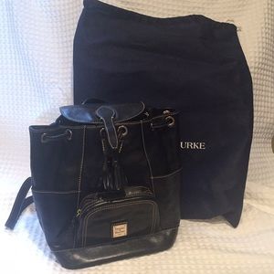 Authentic Dooney & Bourke black leather backpack